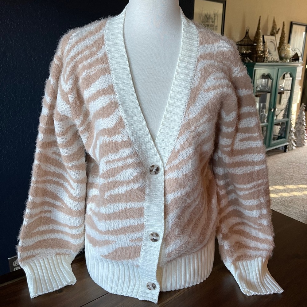 NWT Sadie & Safe zebra cardigan sweater